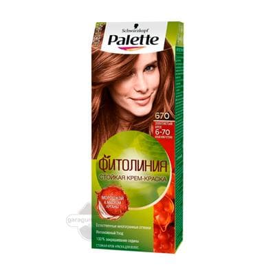 Saç üçin krem-kraska Palette Fitoliniýa 670 (6-70) Altyn hozy, 50 ml
