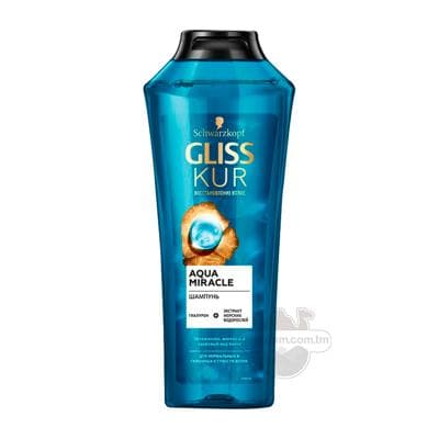Şampun GLISS KUR "Aqua miracle" adaty we gury saçlar üçin 400 ml