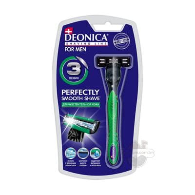 Sakgal syrmak üçin päki Deonica For Men 3 lezwiýaly, keramika örtükli we gipoalergen çyzykly