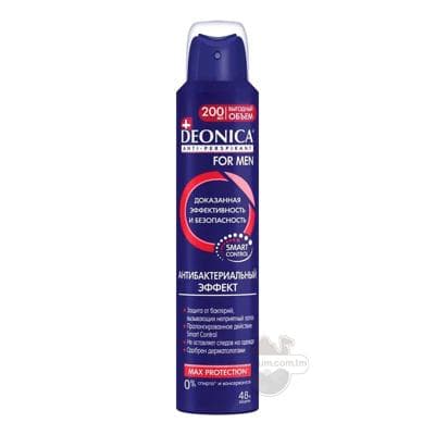 Antiperspirant Deonica For Men "Antibakteriýal effekti", 200 ml