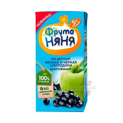 "ФрутоНяня" alma we smorodinanyň şiresi, 200 ml