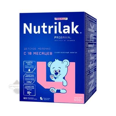 Gury süýt iýmiti Nutrilak Premium 4, 18 aýdan başlap, 600 gr