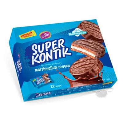Köke-sendwiç Konti "Super Kontik" Marshmallow sliwka, 12 sany, 288 gr