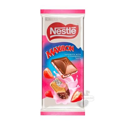 Süýtli şokolad Nestle "Maxibon" ýertudana we köke tagamly, 80 gr