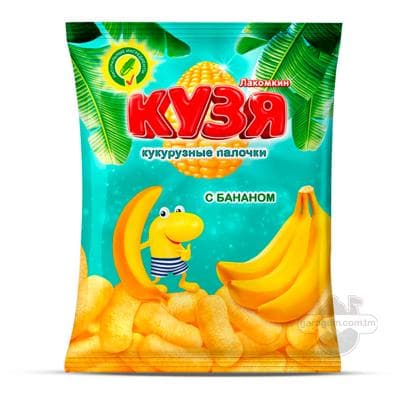 Süýji mekgejöwen taýajyklary Кузя "Лакомкин" banan tagamly, 100 gr