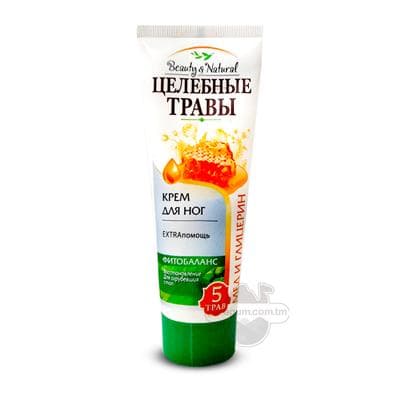 Aýak üçin krem Целебные травы "Exrta kömek" ary bal we gliserin, 75 ml