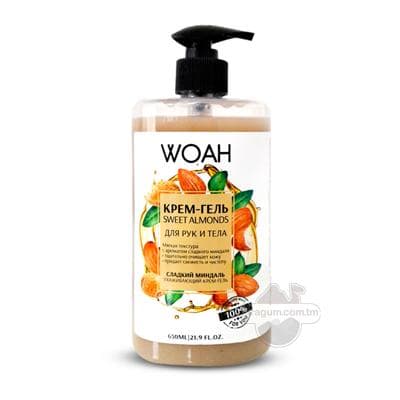 El we ten üçin krem-gel Woah "Sweet almonds", 650 ml