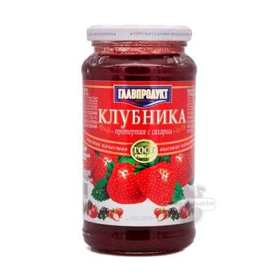 Klubnika püresi "Главпродукт" şekerli, 550 gr
