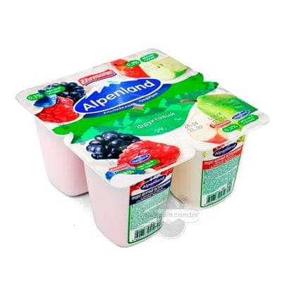 Ýogurt Alpenland miweli, tokaý miweleri, alma-armyt 0,3%, 95 gr
