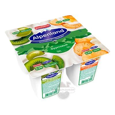 Ýogurt Alpenland miweli, ananas, kiwi, kryžownik 0,3%, 95 gr