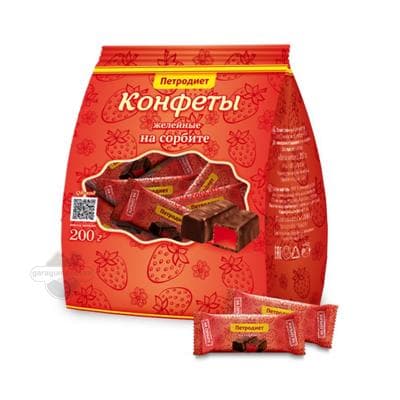 Şokolad örtükli žele süýjüler Петродиет на сорбите, 200 gr