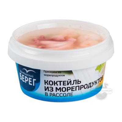 Deňiz önümlerinden edilen duzly kokteýl "Балтийский берег", 210 gr