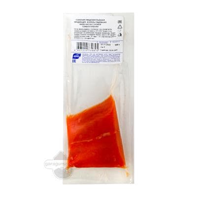 Forel balyk filesi "Балтийский Берег" derisi bilen ýeňil duzlanan, 100 gr
