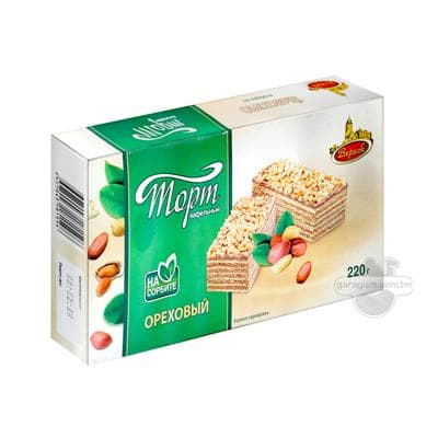 Şokolad-waflili tort Вереск "Ореховый" на сорбите, 220 gr