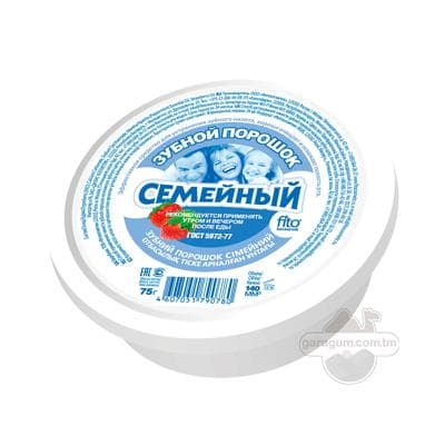 Diş arassalaýjy toz görnüşinde serişde "Семейный" ýertudana tagamly, 75 gr