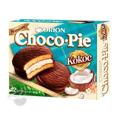 Pirožny Orion Choco Pie "Kokos", 12 sany (360 gr)