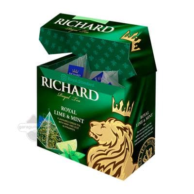 Gök çaý Richard "Royal Lime & Mint" laým we narpyz tagamly, 1.7 gr (20 sany)