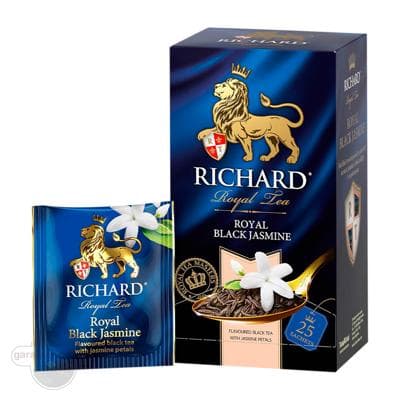 Gara çaý Richard Royal "Gara Jasmin" haltajykly, 25 sany, 50 gr