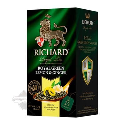 Gök çaý Richard Royal "Limon we Imbir" haltajykly, 1.5 gr (25 sany)