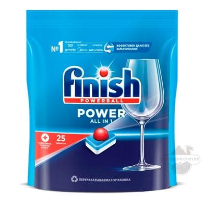 Gap-gaç ýuwýan maşynlar üçin tabletkalar "Finish" Powerball All in 1, 25 sany