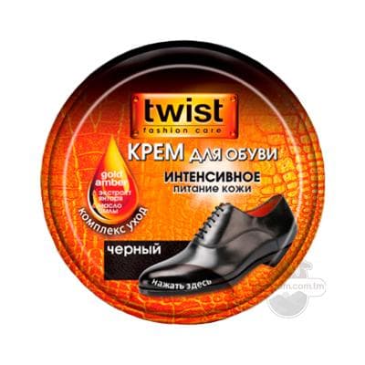 Aýakgap üçin krem Twist tekiz deri üçin, gara, 50 ml