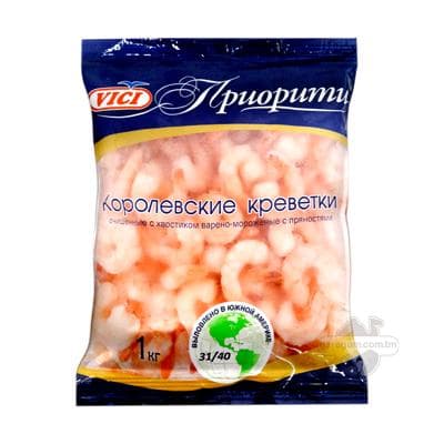 Gaýnadylyp doňdurylan arassalanan krewetkalar VICI "Приорити", 1 kg