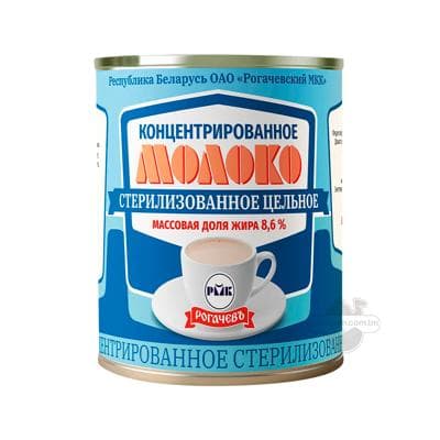 Sterilizasiýa edilen süýt "Рогачевь" 8.6%, 300 gr