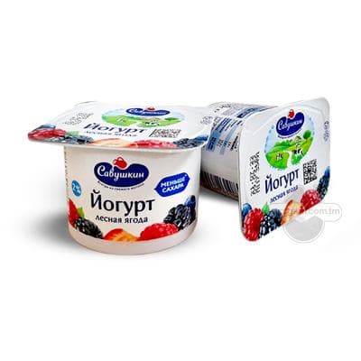 Ýogurt "Савушкин" 2% tokaý miweleri, 120 gr