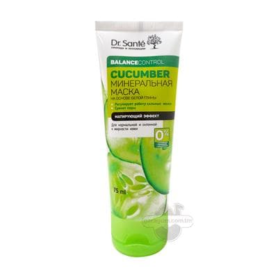 Ýüz üçin mineral maska Dr. Sante "Cucumber" täsir ediji effektli, 75 ml