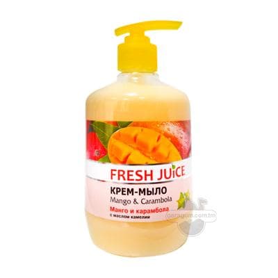 Krem sabyny Fresh Juice "Mango & Carambola" kameliýa ýagy bilen, 460 ml