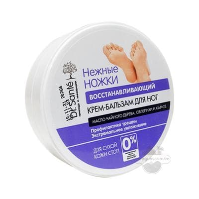 Aýak üçin krem-balzam "Dr.Sante" çaý agajynyň ýagy oblepiha we karite, 100 ml