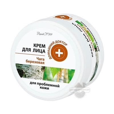 Ýüz üçin krem Домашний Доктор "Чага березовая" problemaly deriler üçin, 100 ml