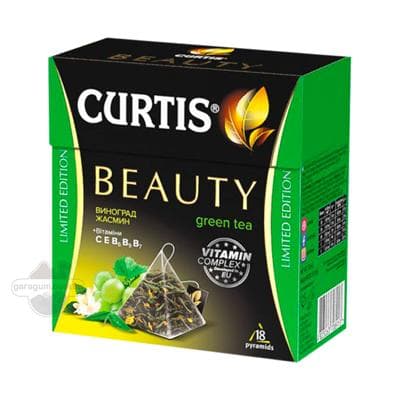 Gök çaý Curtis "Beauty" üzüm we žasmin tagamly, 18 sany 32 gr