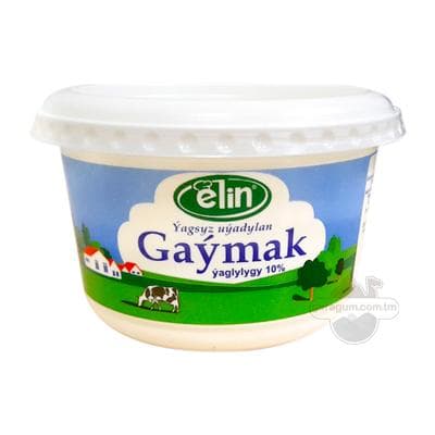 Ýagsyz uýadylan gaýmak "Elin", ýaglylygy 10%, 400 gr