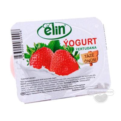 Ýogurt "Elin" ýertudana mürepbeli süýtli ýarym ýagly, 120 gr