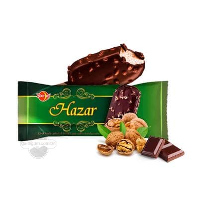 Doňdurma Täze aý "Hazar" gaýmak tagamly grek hozly şokolad örtükli, 65 gr