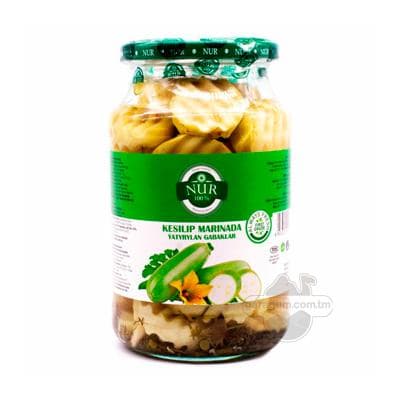 Kesilip marinada ýatyrylan gabaklar (kabaçkiler) "Nur", 900 ml