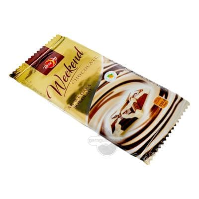 Şokolad Täze aý "Weekend" Ak we gara, 80 gr