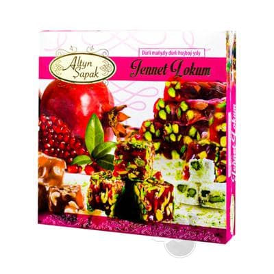 "Altyn Şapak" Dürli maňyzly, dürli hoşboý ysly "Jennet" lokumlary, 350 gr