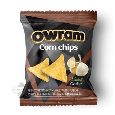 Mekgejöwen çipsleri "Owram" sarymsak tagamly, 25 gr