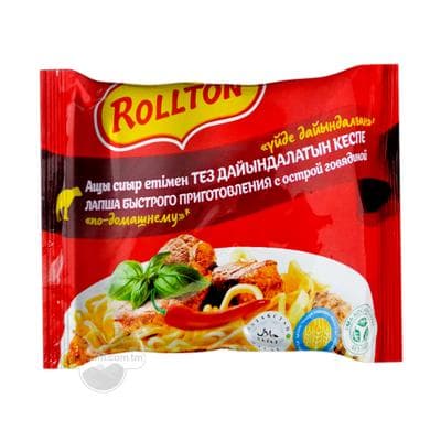 Tiz taýýarlanylýan aş Rollton "Öýde taýýarlanýan" ajy, göle et tagamly 85 gr
