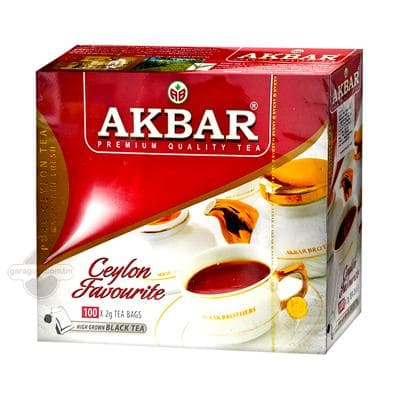Gara çaý Akbar Seýlon Высокогорный, haltajykly 100 sany (2000 gr)