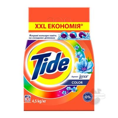 Kir ýuwujy soda Tide "Lenor ysynyň ýanaşmasy" (awtomat) akwa-pudra, 4.5 kg plastik paket