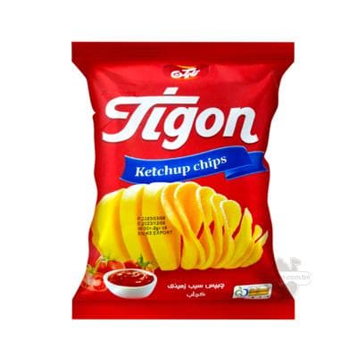 Ýeralmadan çipsi Tigon "Ketchup", 30 gr
