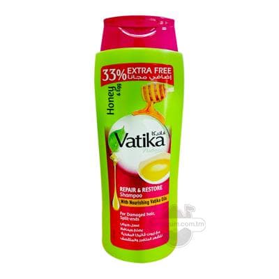Şampun "Vatika" sagaltmak we dikeltmek üçin 400 ml +132 ml