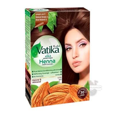 Saç üçin hna "Vatika" Henna, natural brown (4), 6 sany x 10 gr