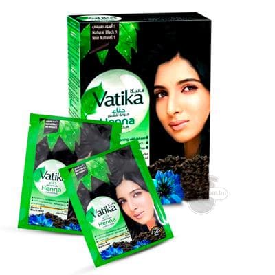 Saç üçin hna "Vatika" Henna, natural black (1), 10 gr