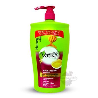 Şampun "Vatika" Honey & Egg öwezini dolmak we dikeltmek, 900 ml