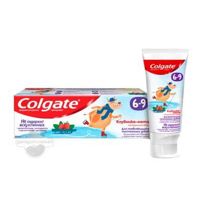 Çagalar üçin diş pasta Colgate ftorly Ýertudana-narpyz, 6-9 ýaş, 60 ml