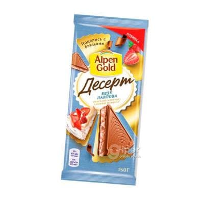 Şokolad Alpen Gold Desert "Безе павлова" beze ýertudana naçinkaly, 150 gr